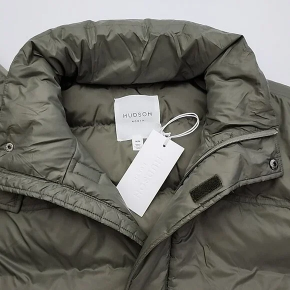 Hudson North Men's Olive Green Puffer Coat Parka Down Fill Winter Sz M - Picture 11 of 16